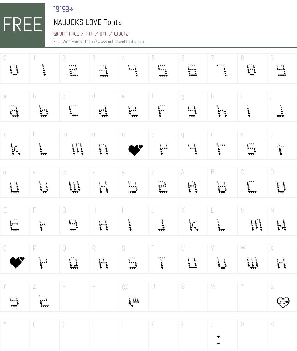 NAUJOKSLOVE Font Screenshots