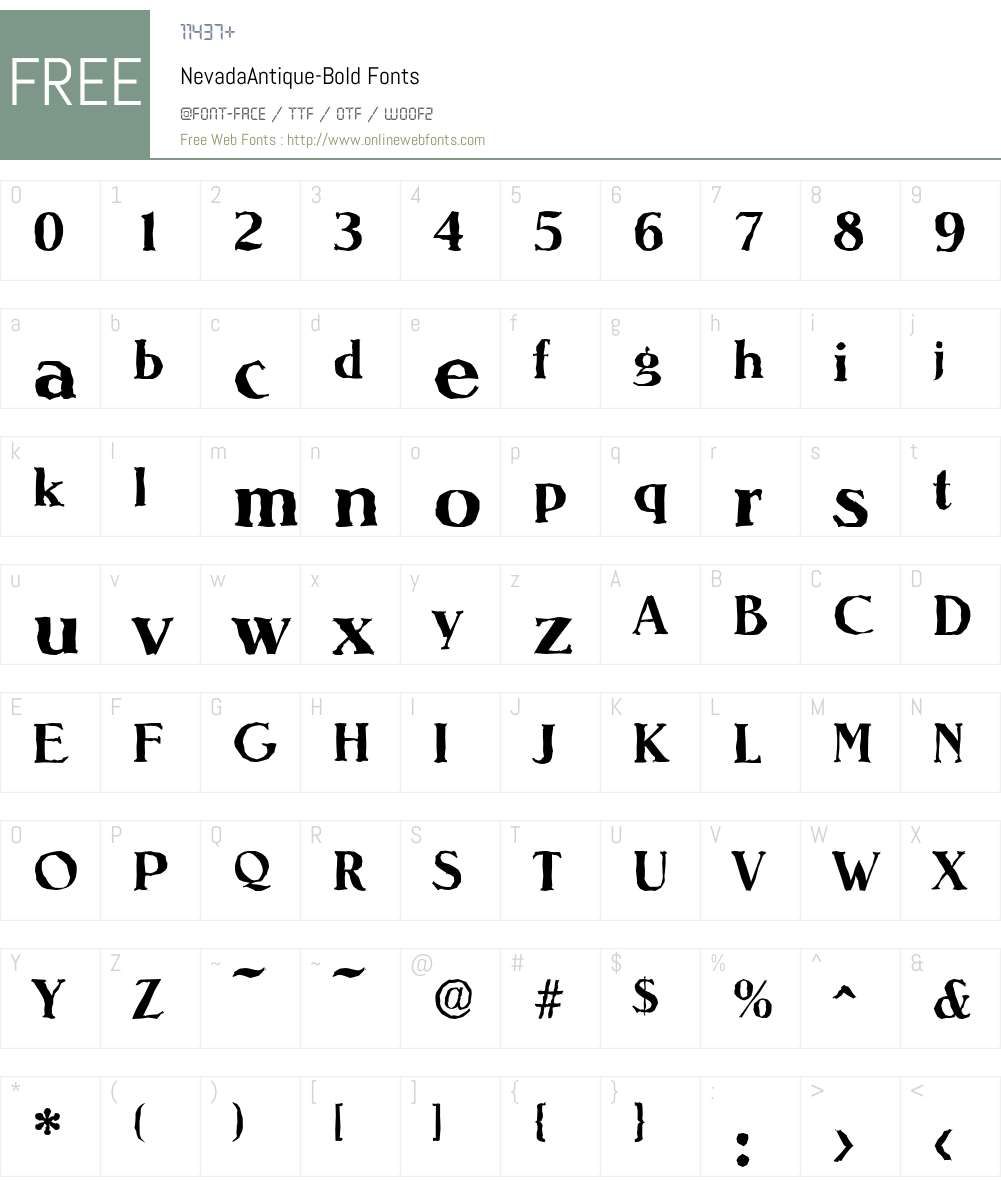 NevadaAntique Font Screenshots