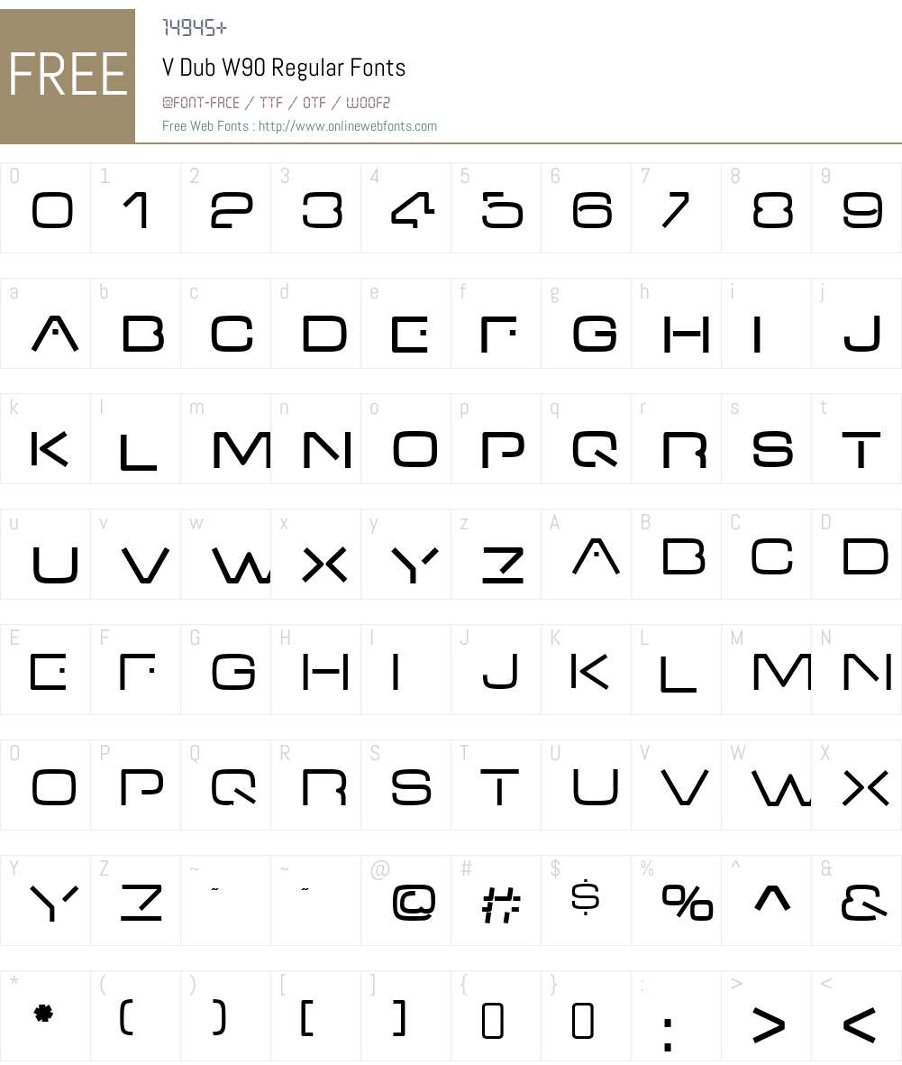 VDubW90-Regular Font Screenshots