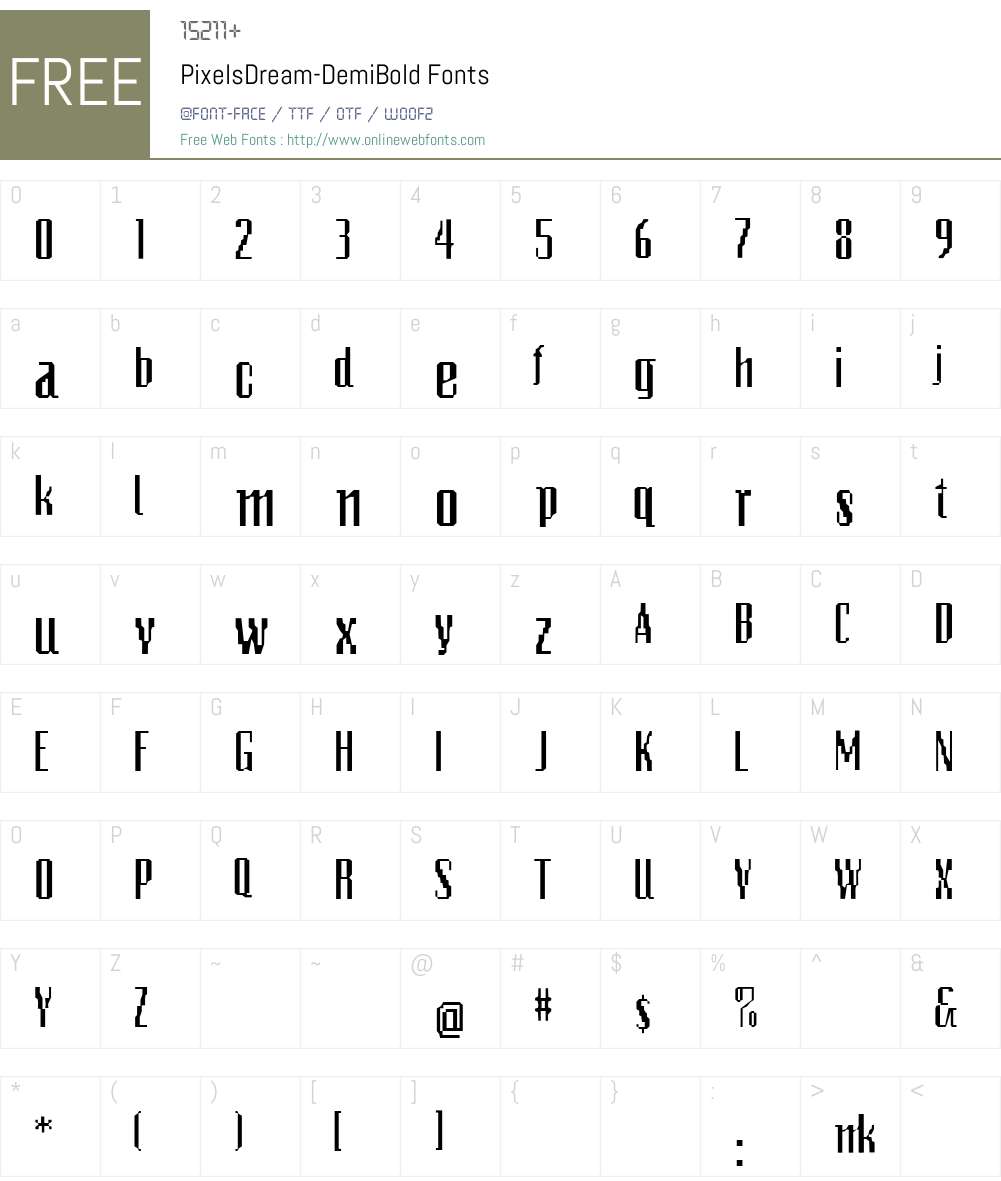 PixelsDream-DemiBold Font Screenshots