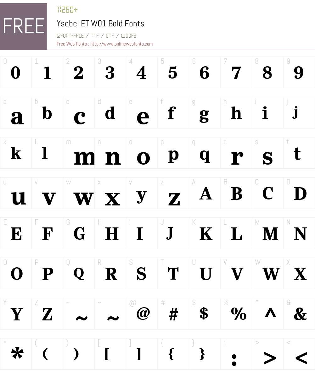 YsobelETW01-Bold Font Screenshots