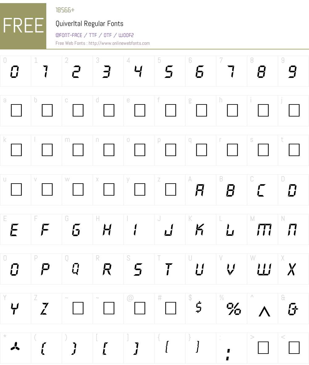 QuiverItal Font Screenshots