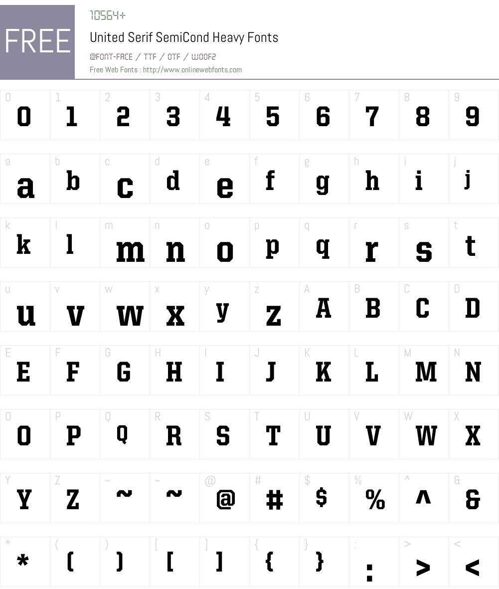 United Serif SemiCond Font Screenshots