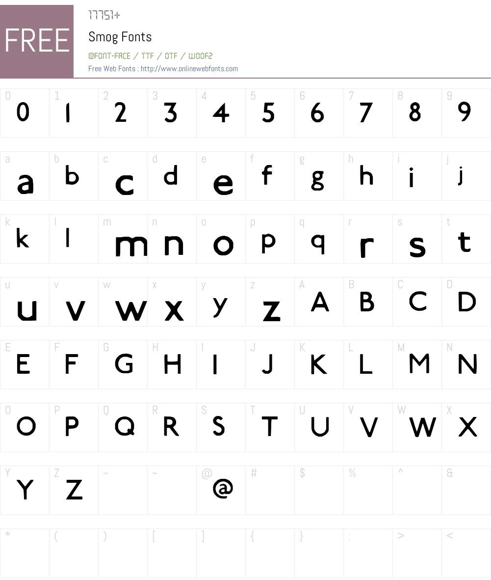 Smog Font Screenshots