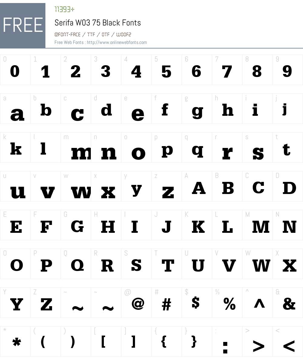 Serifa Font Screenshots