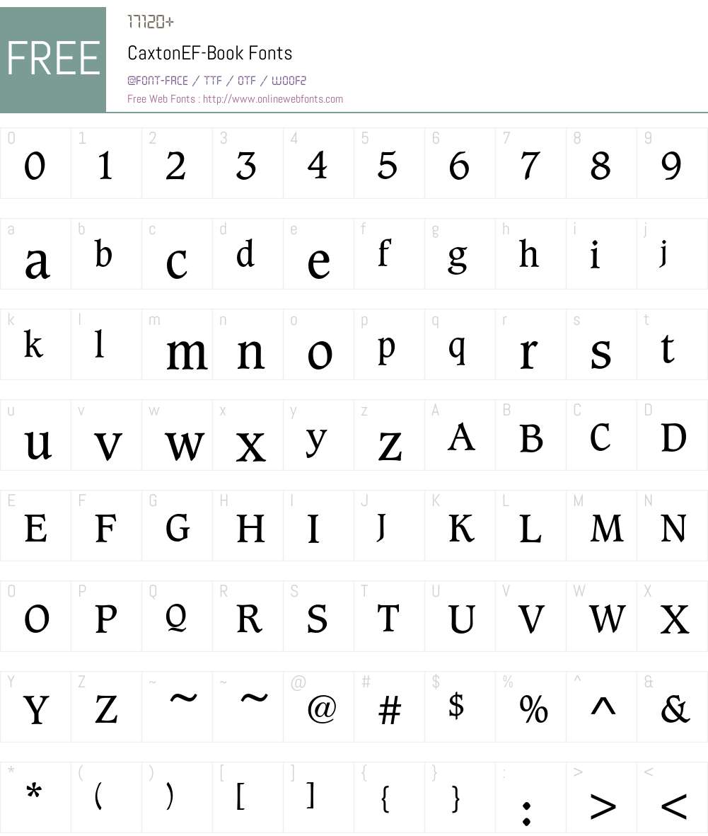 CaxtonEF Font Screenshots