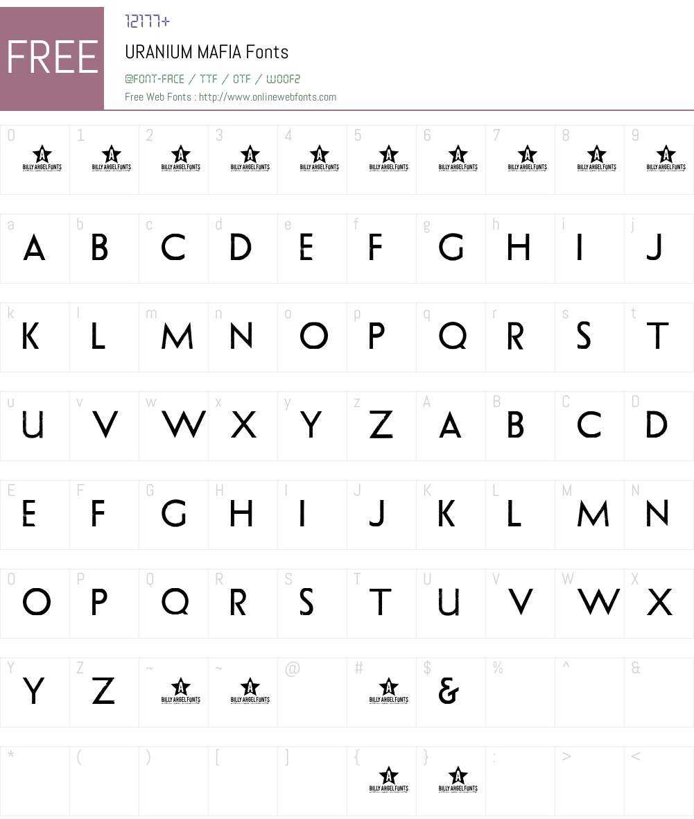 URANIUM MAFIA Font Screenshots