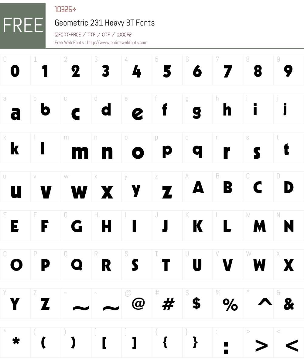 Geometr231 Hv BT Font Screenshots