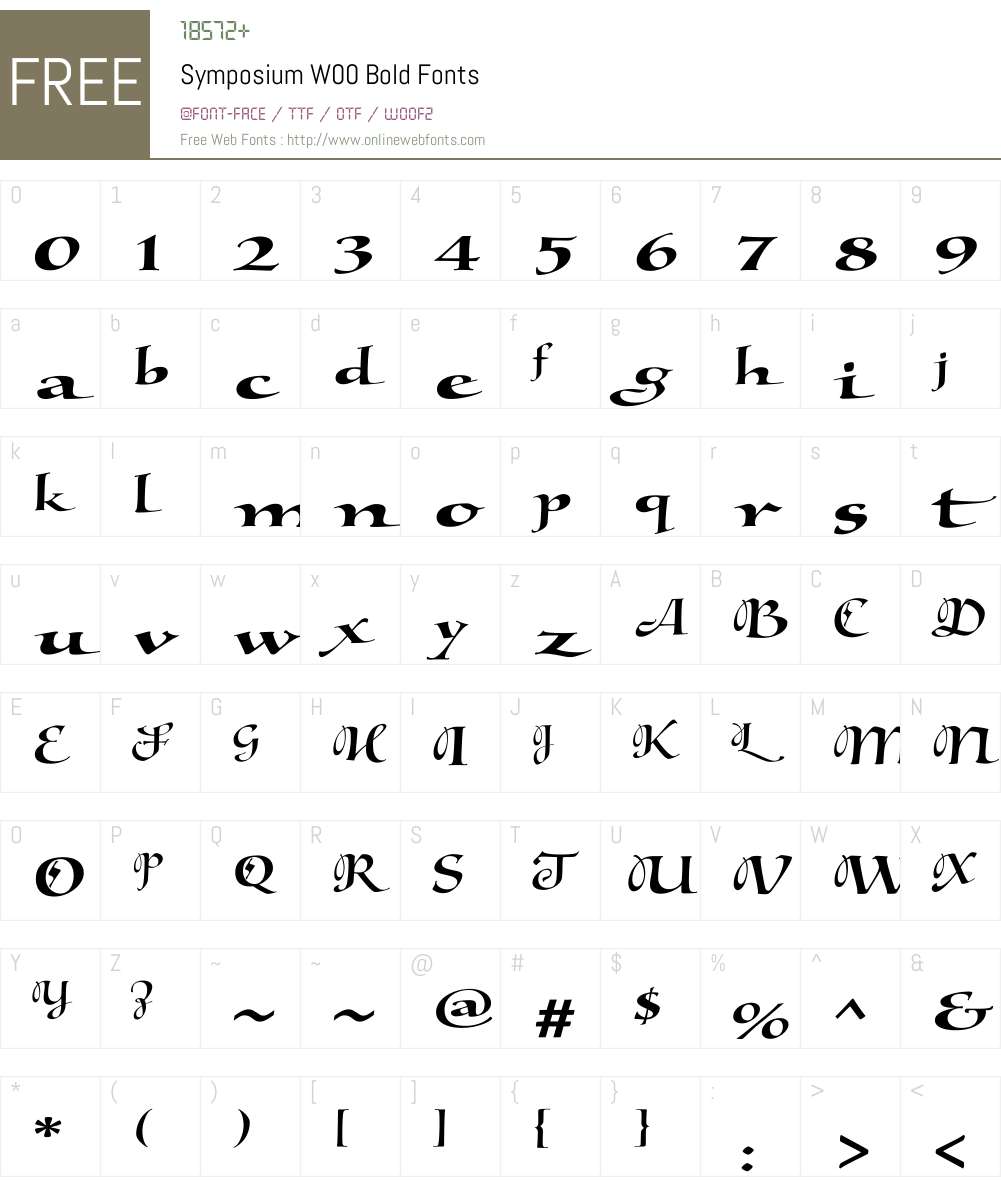 SymposiumW00-Bold Font Screenshots