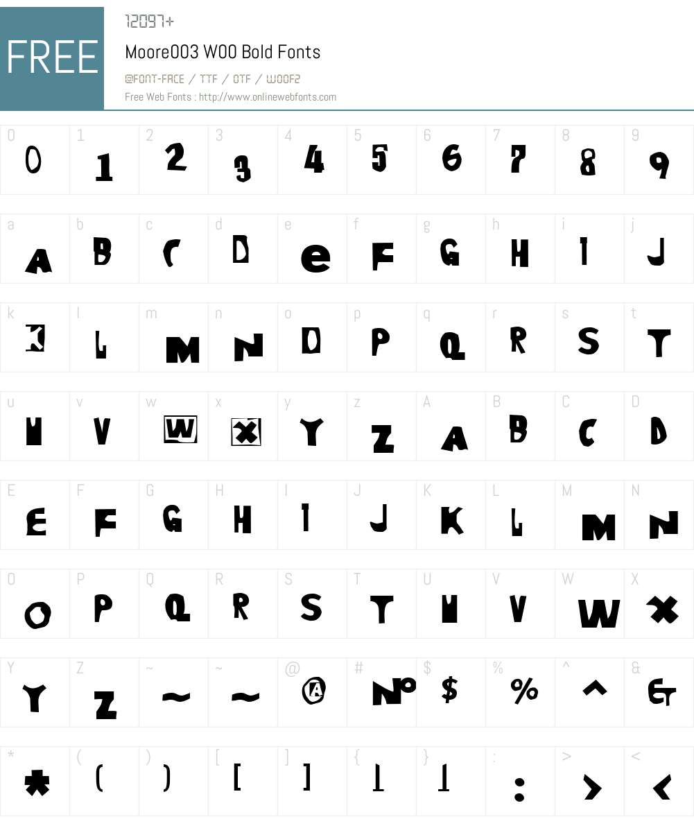 Moore003 Font Screenshots