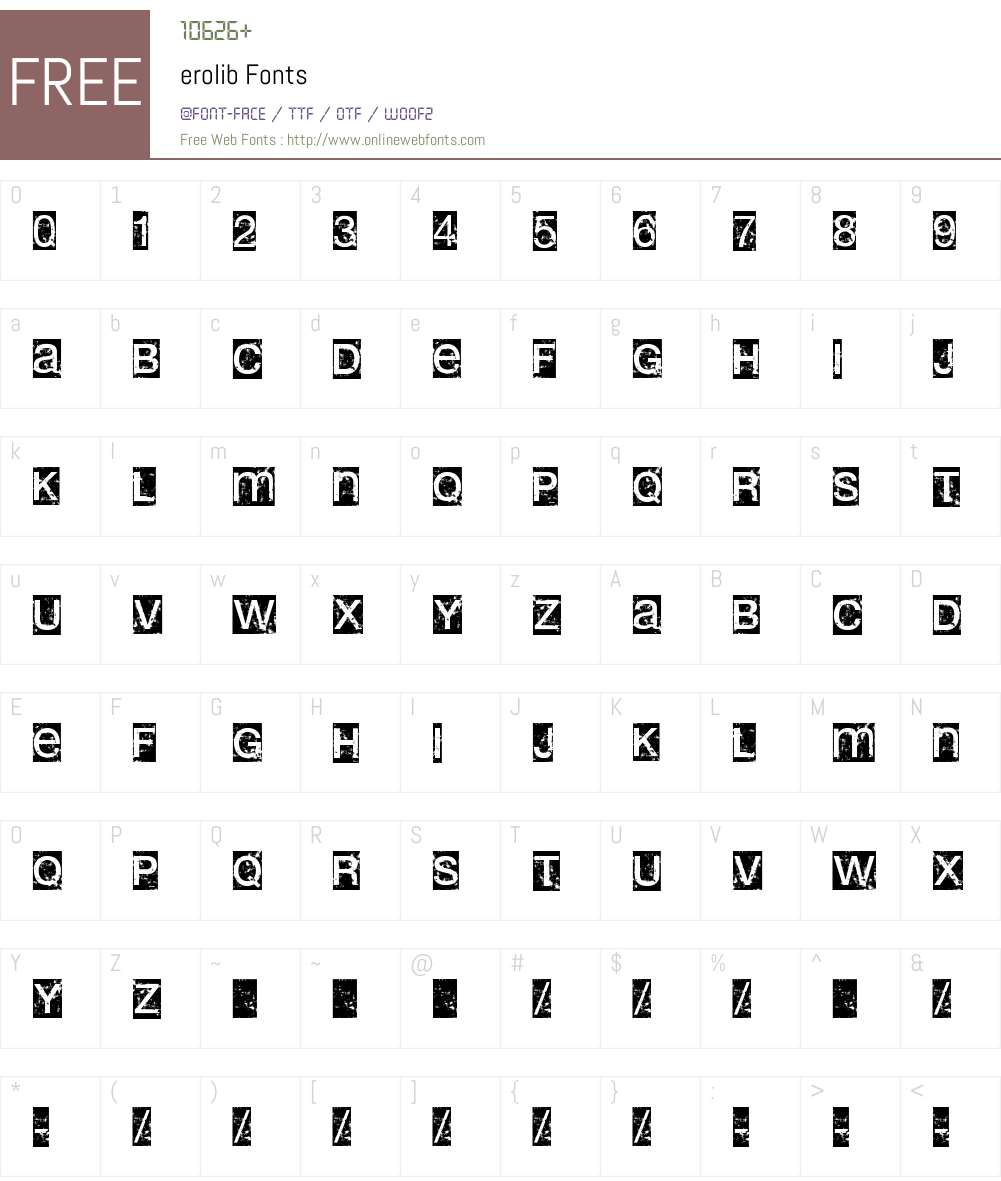 erolib Font Screenshots