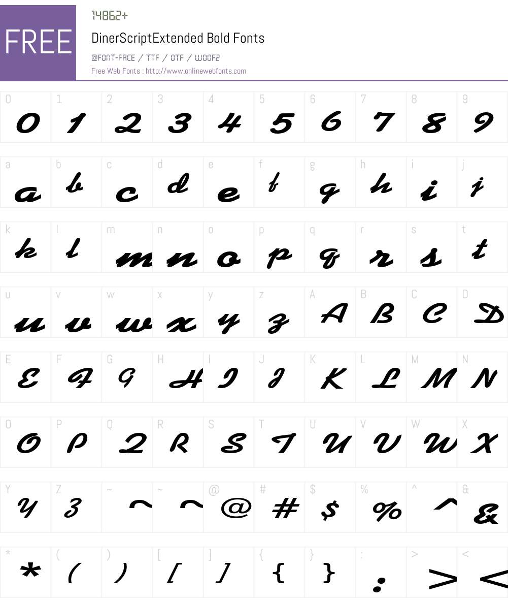 DinerScriptExtended Font Screenshots