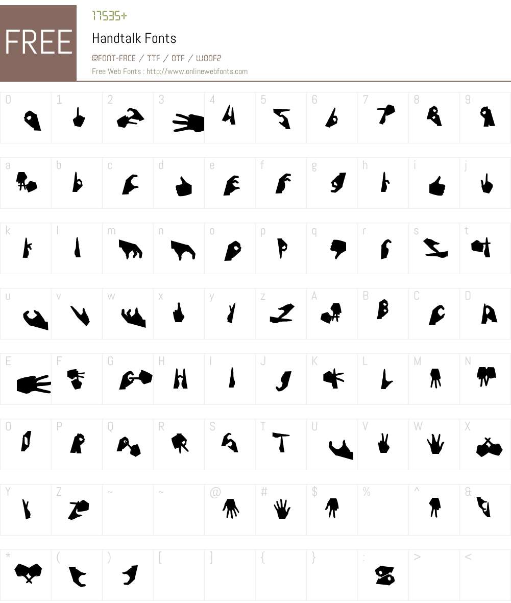 Handtalk Font Screenshots