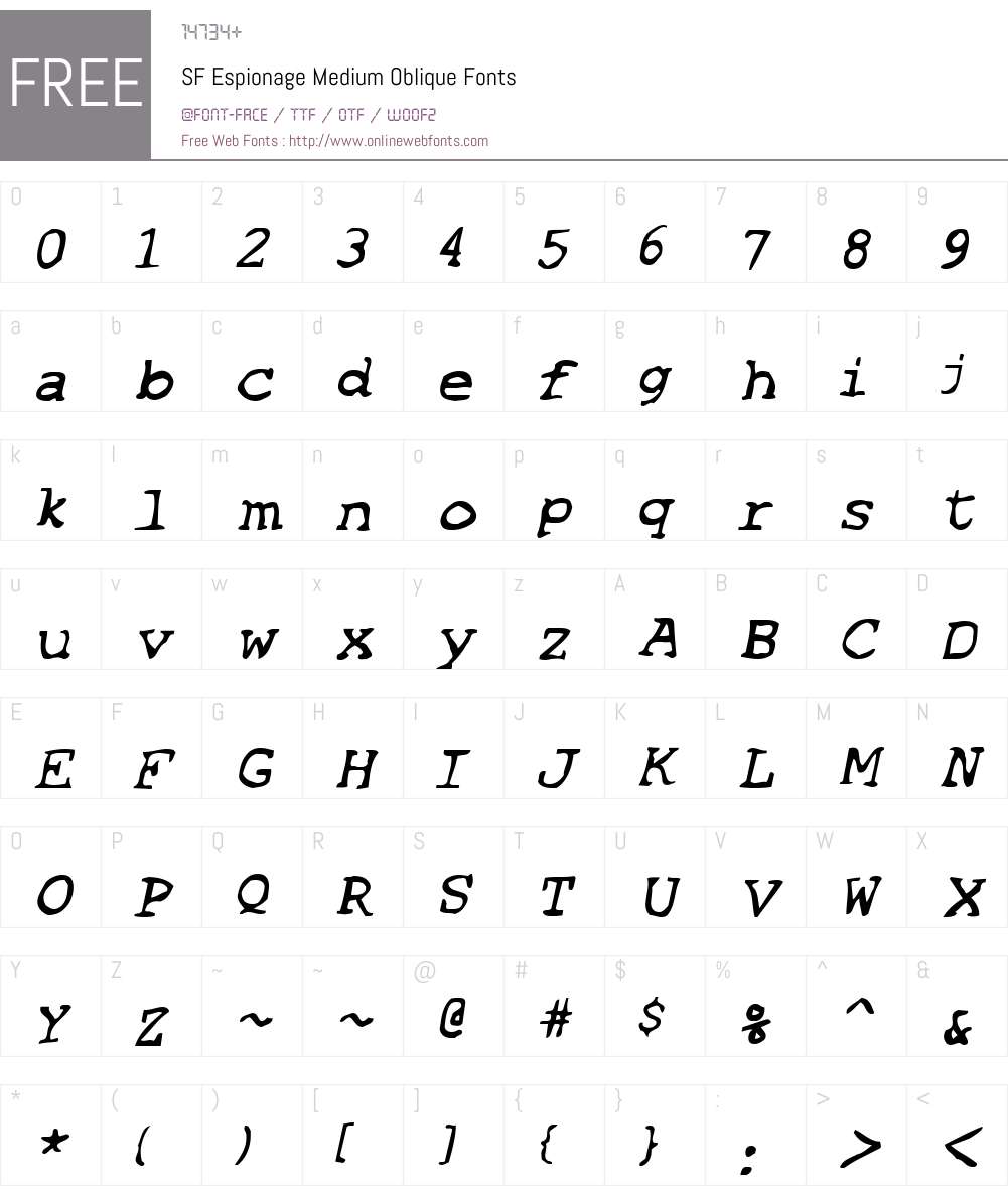 SF Espionage Medium Font Screenshots