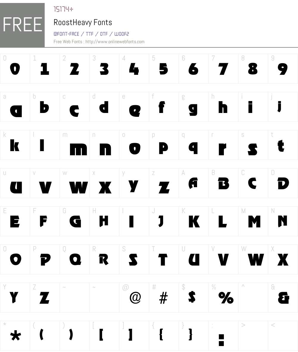 RoostHeavy Font Screenshots