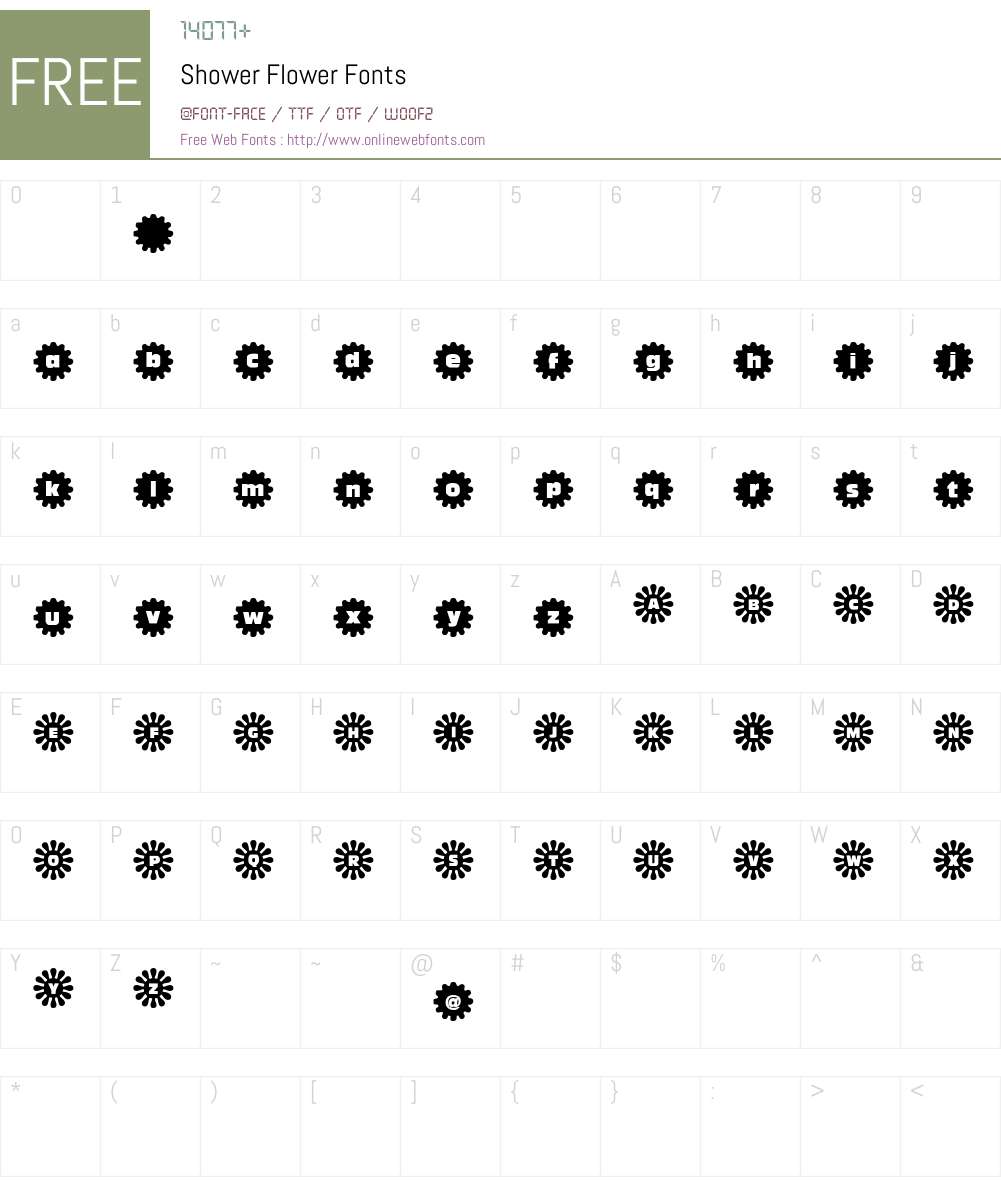 Shower Flower Font Screenshots