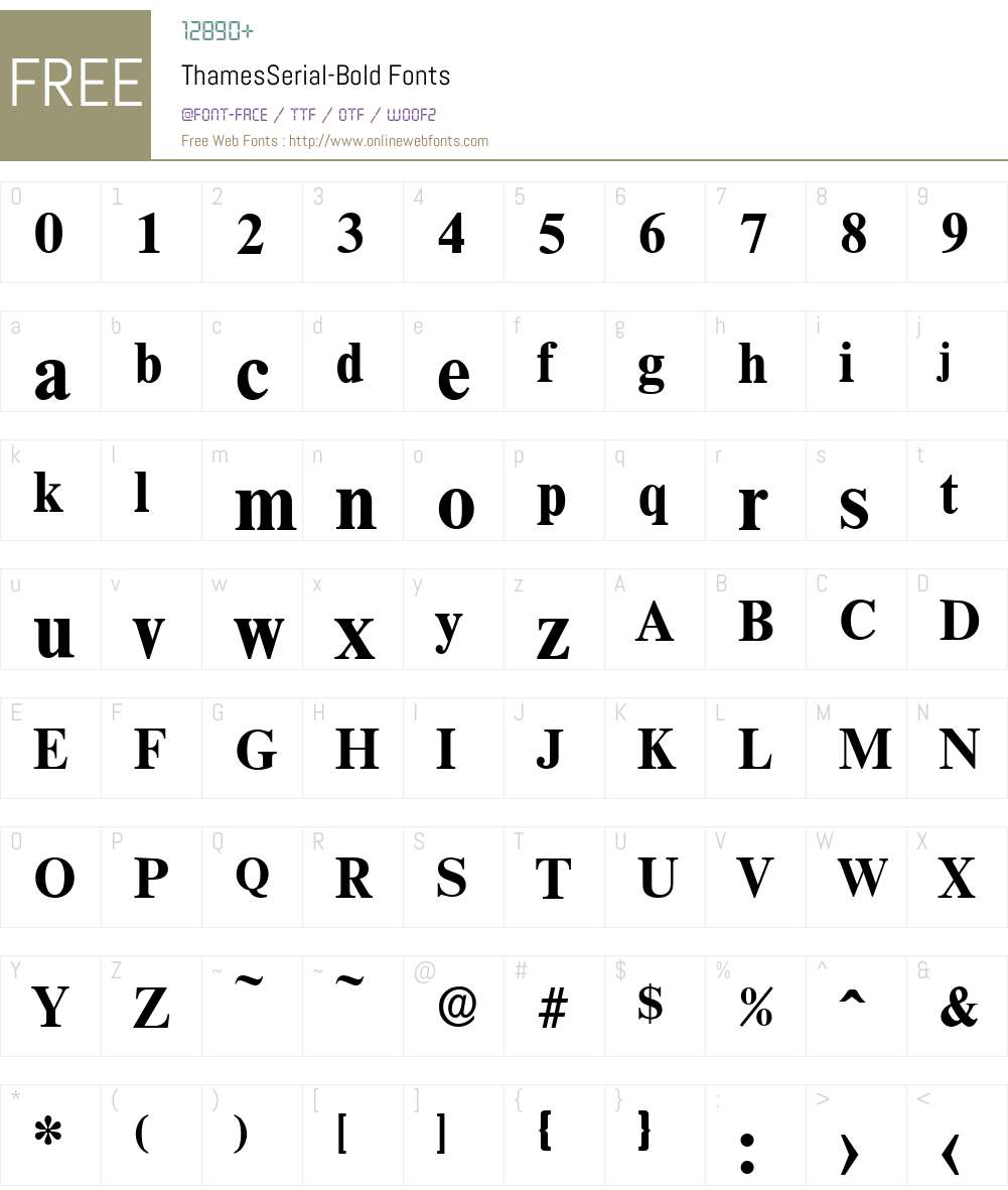 ThamesSerial Font Screenshots
