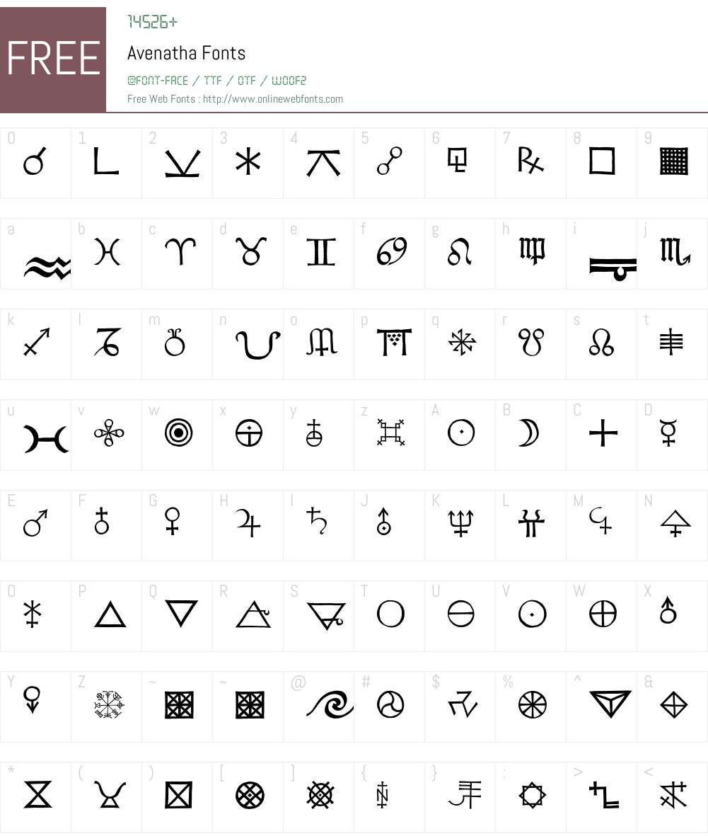 Avenatha Font Screenshots