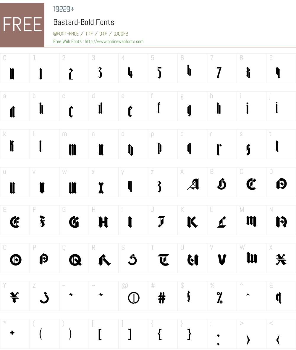 Bastard Font Screenshots