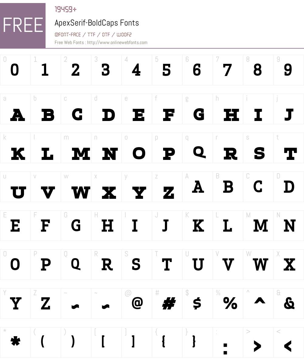 Apex Serif Bold Caps Font Screenshots
