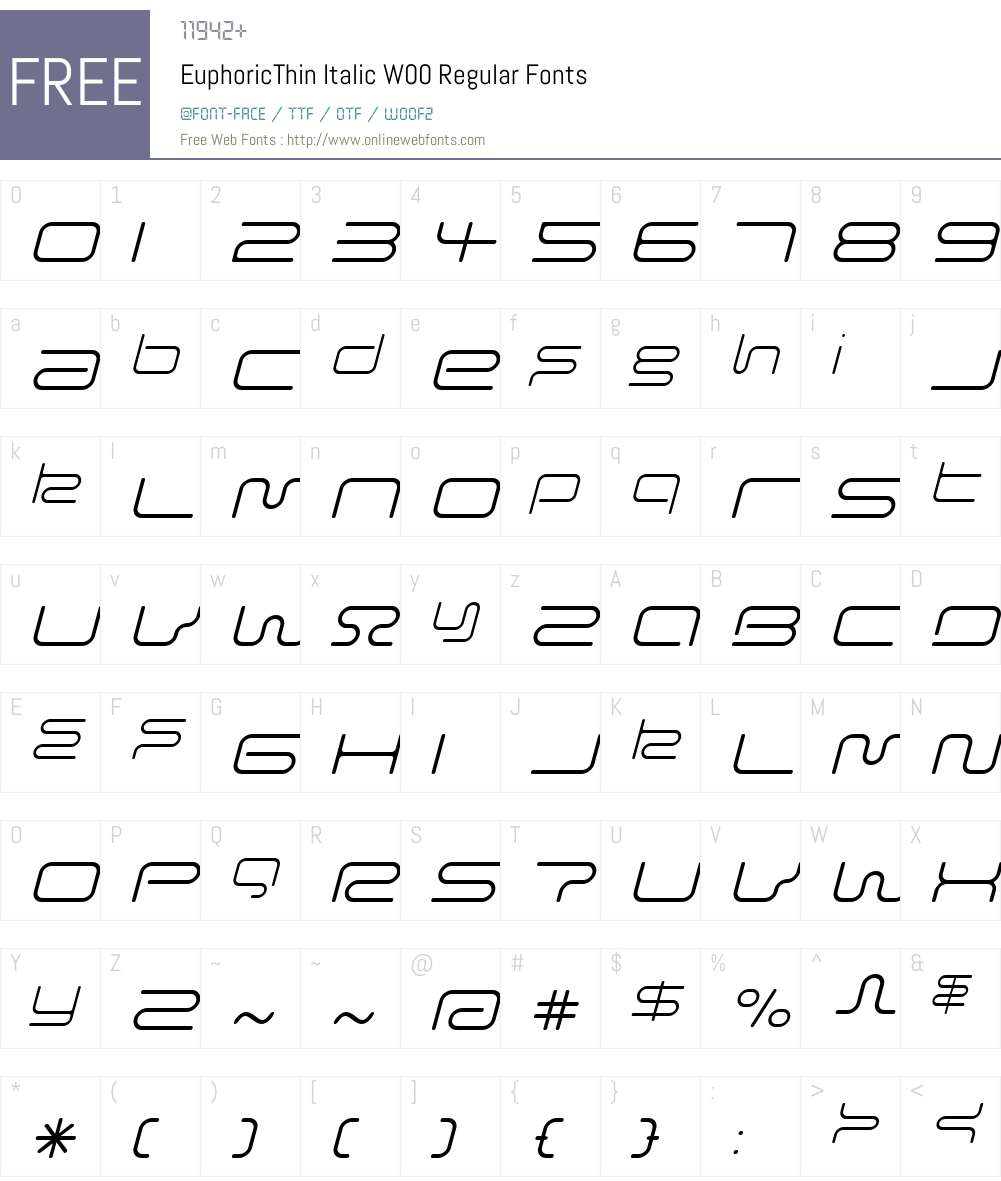 Euphoric Font Screenshots