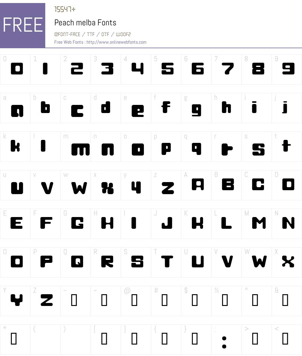 Peach melba Font Screenshots
