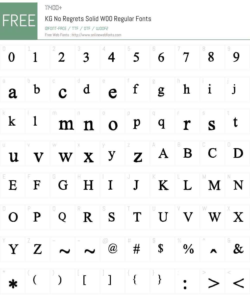 KGNoRegretsSolidW00-Regular Font Screenshots