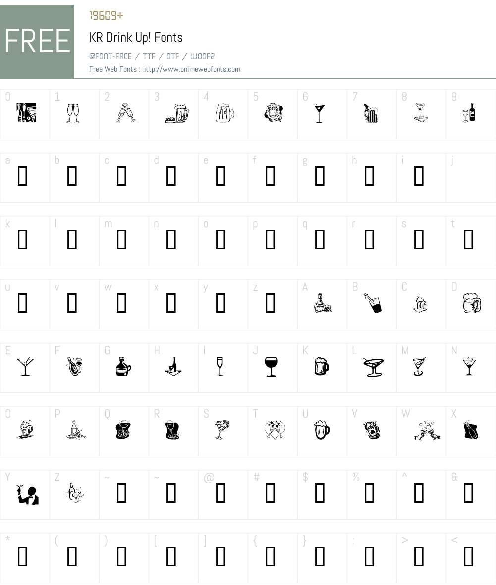 KR Drink Up! Font Screenshots