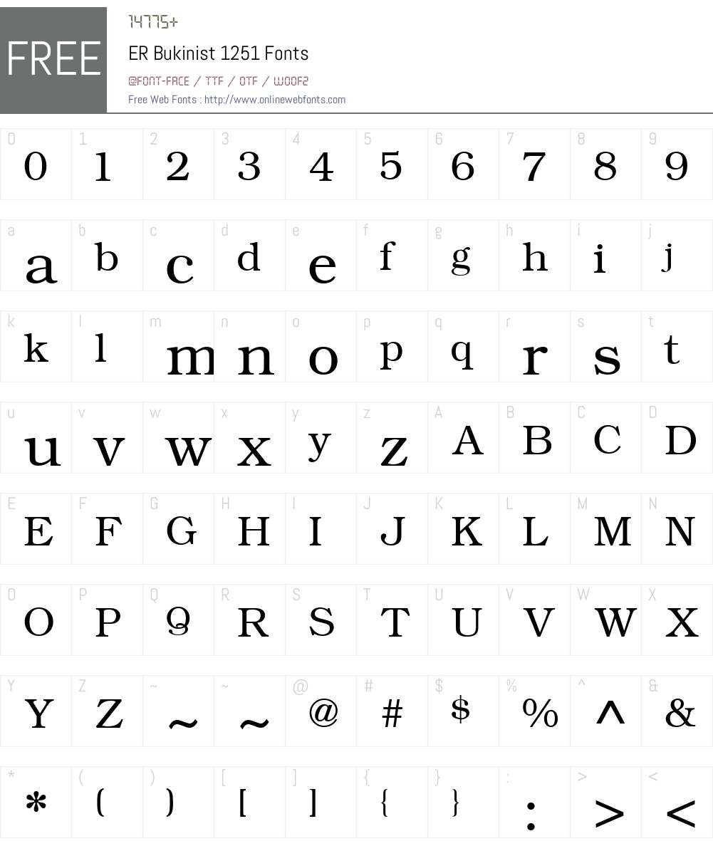 ER Bukinist 1251 Font Screenshots