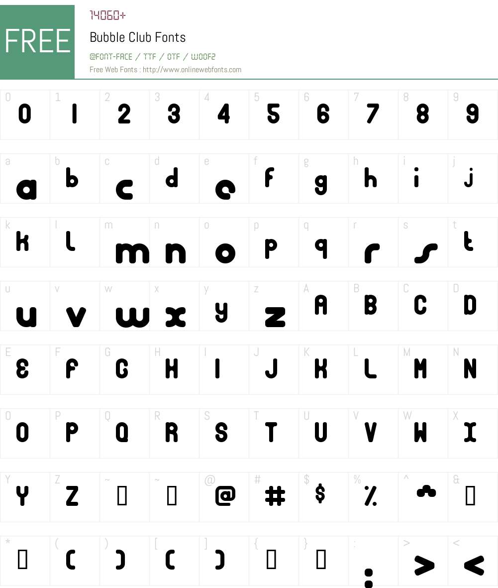Bubble Club Font Screenshots