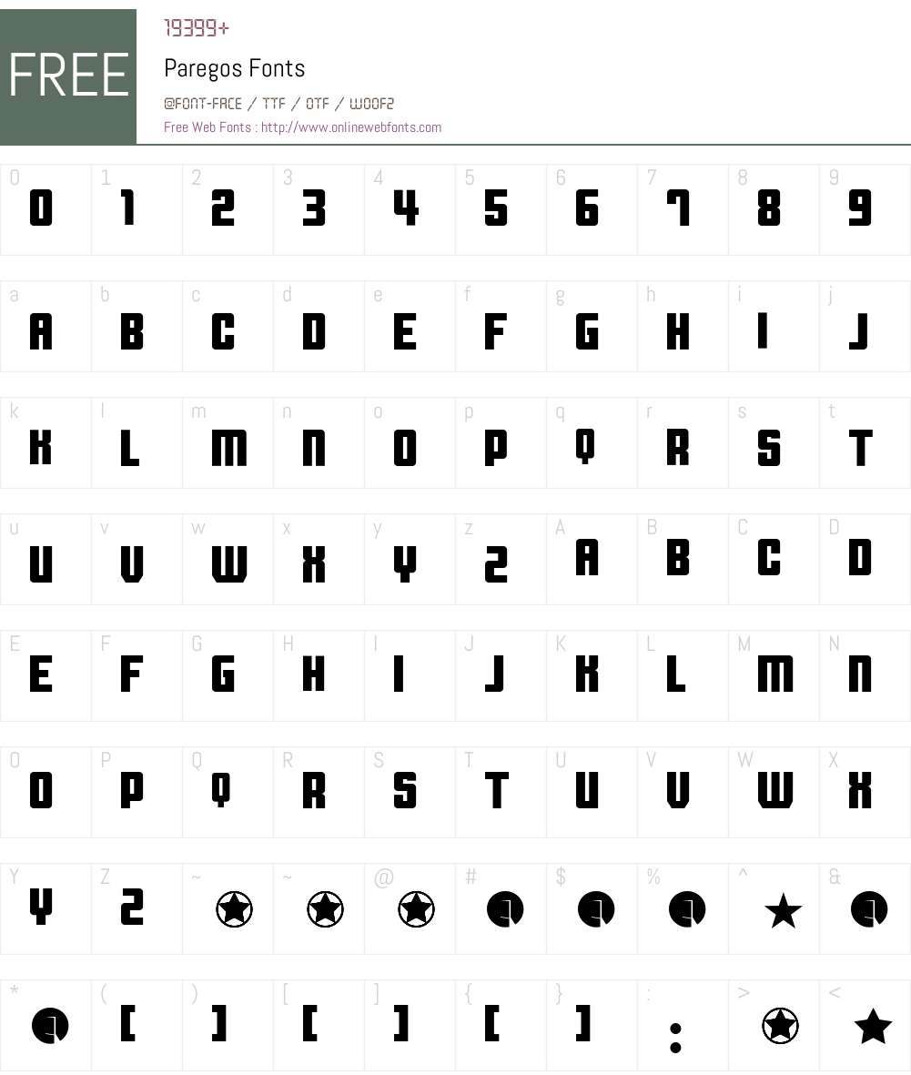 Paregos Font Screenshots