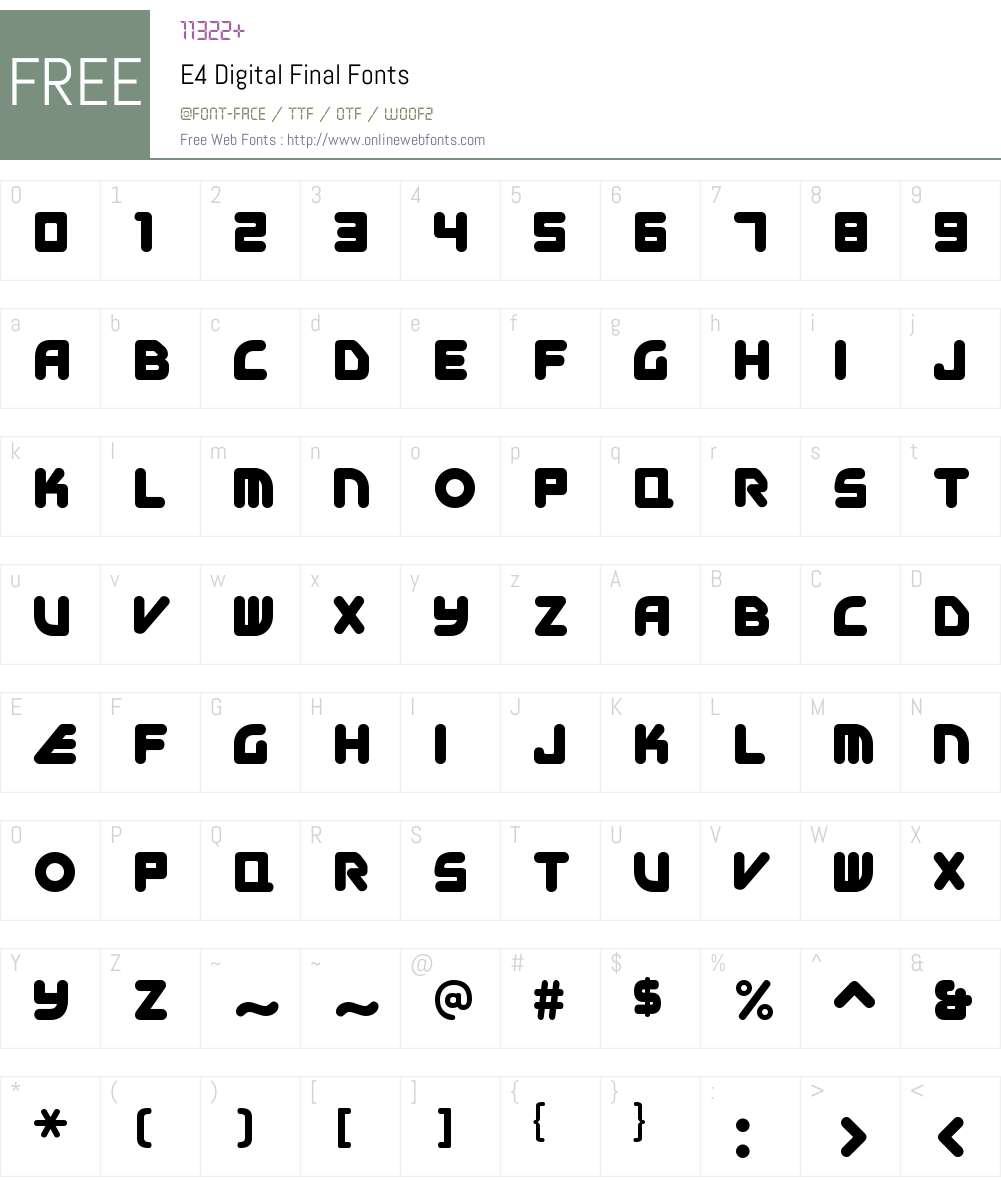 E4 Digital Final Font Screenshots