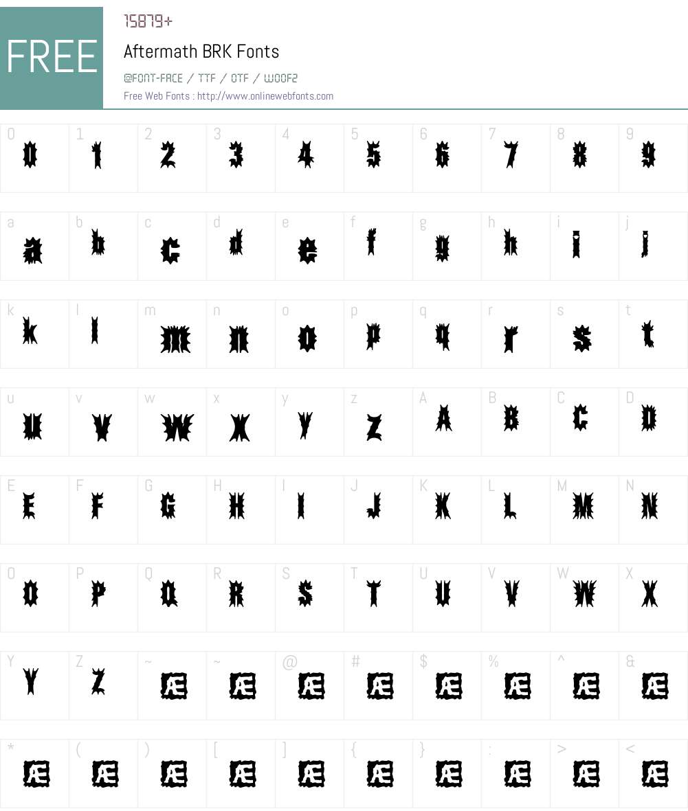 Aftermath BRK Font Screenshots