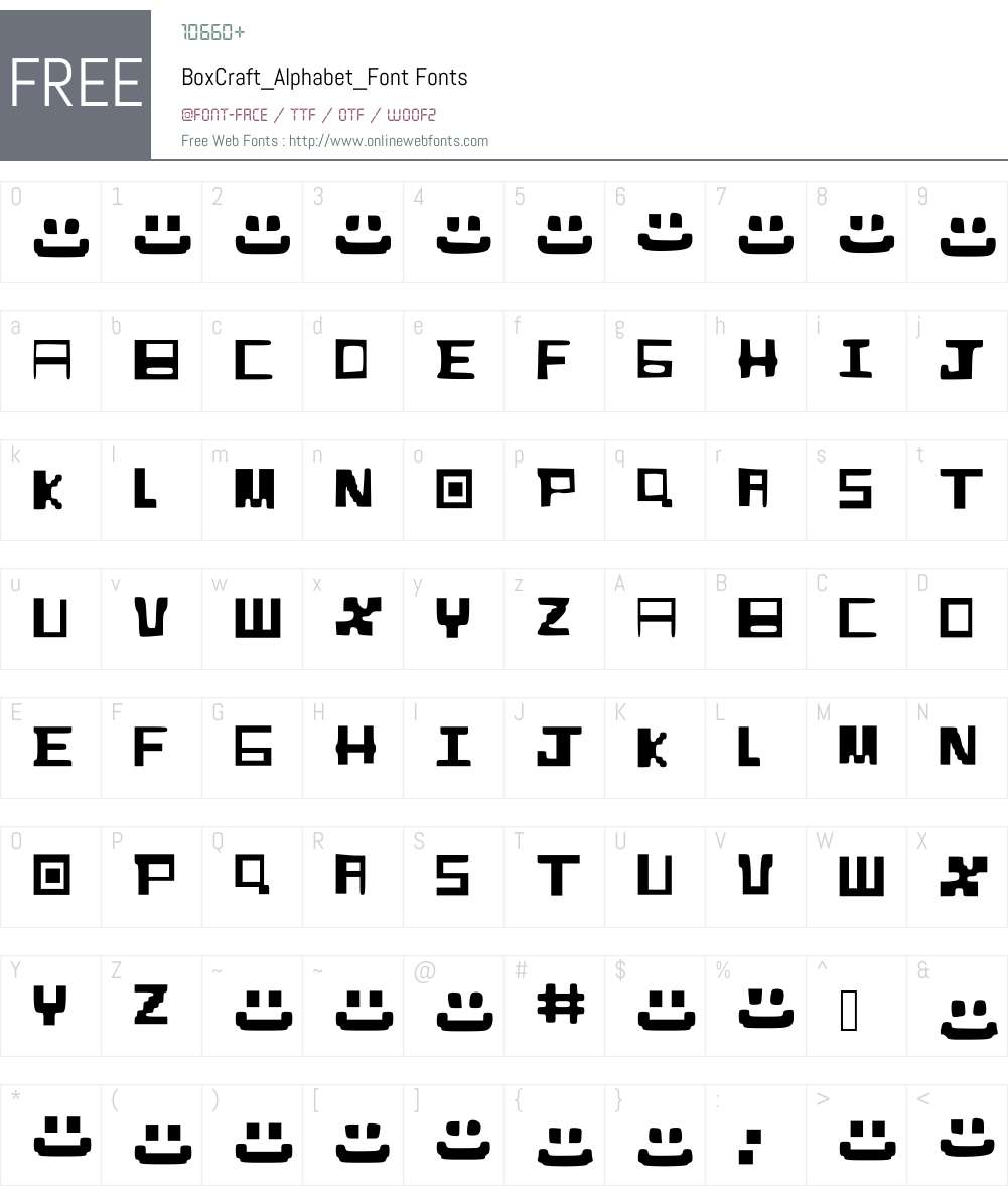 BoxCraft_Alphabet_Font Font Screenshots