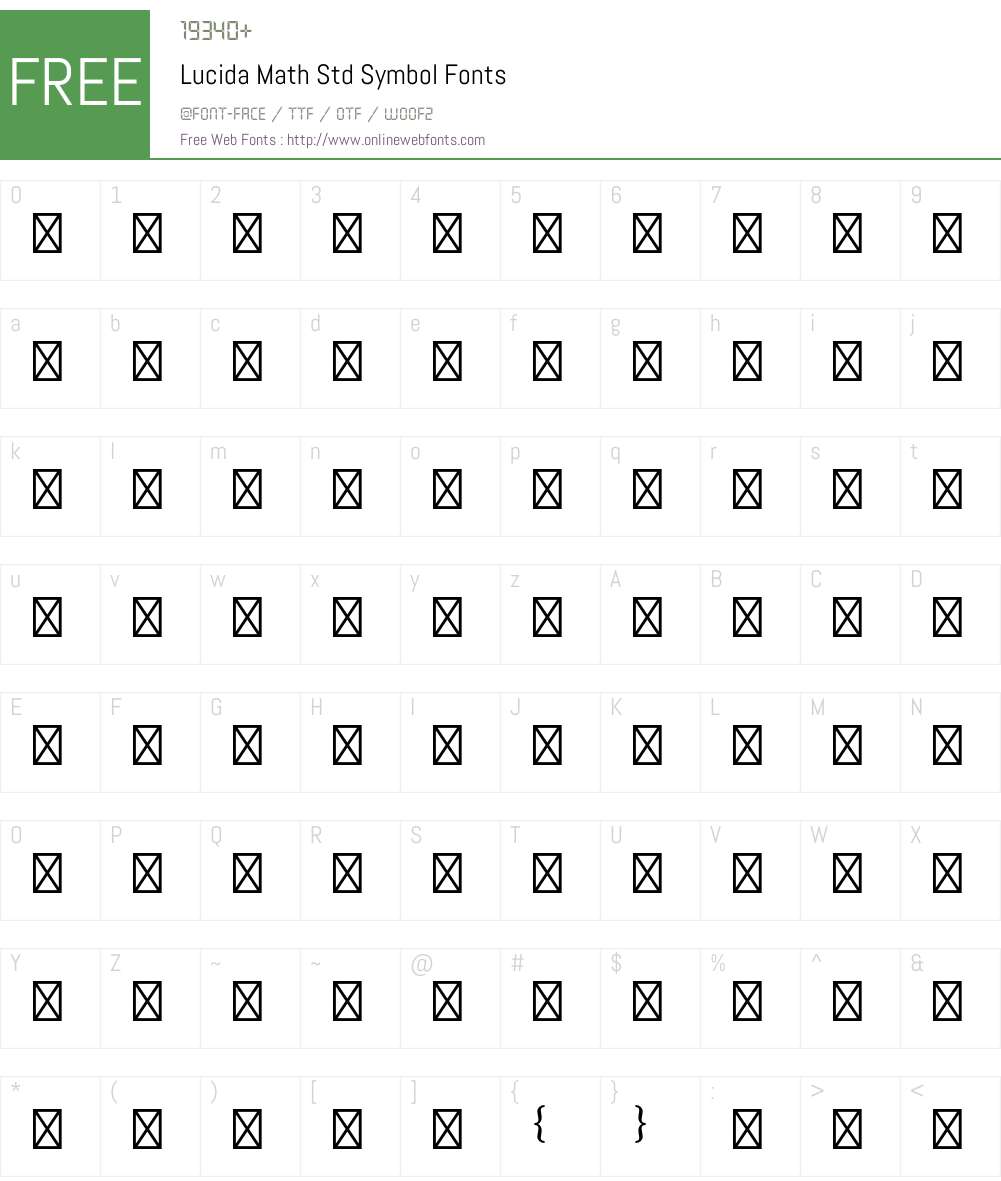 Lucida Math Std Font Screenshots