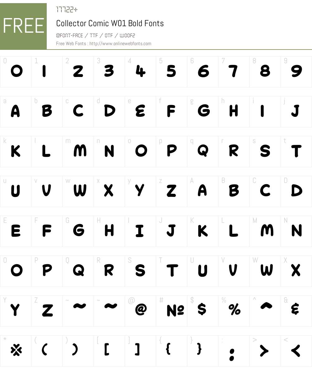 CollectorComicW01-Bold Font Screenshots