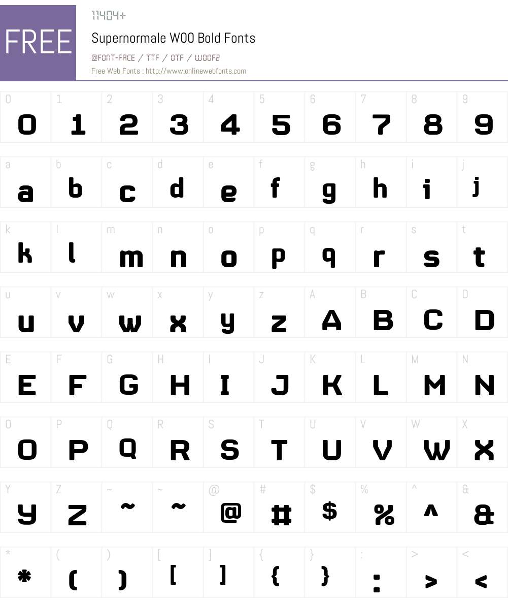 Supernormale Font Screenshots