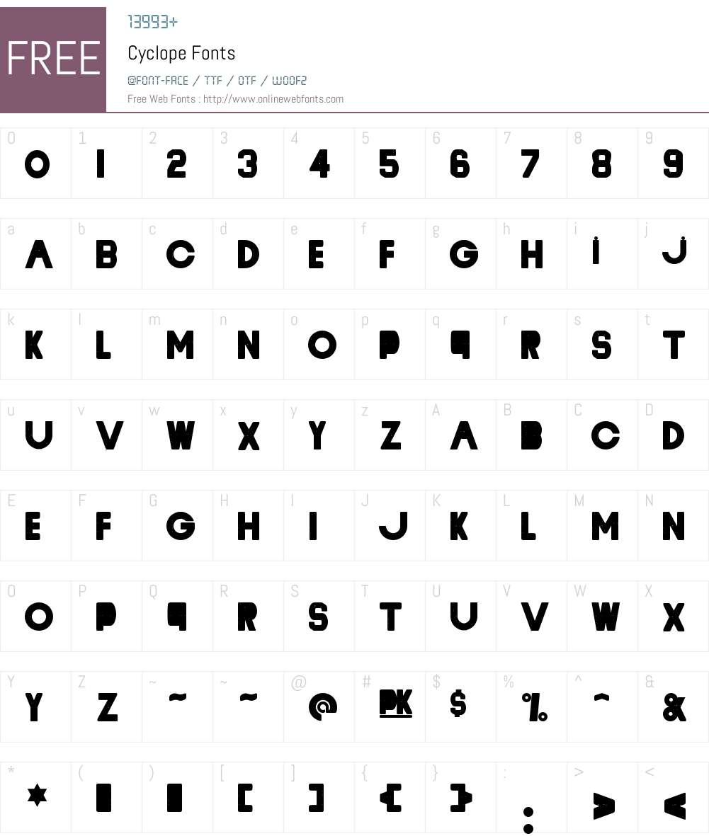 Cyclope Font Screenshots