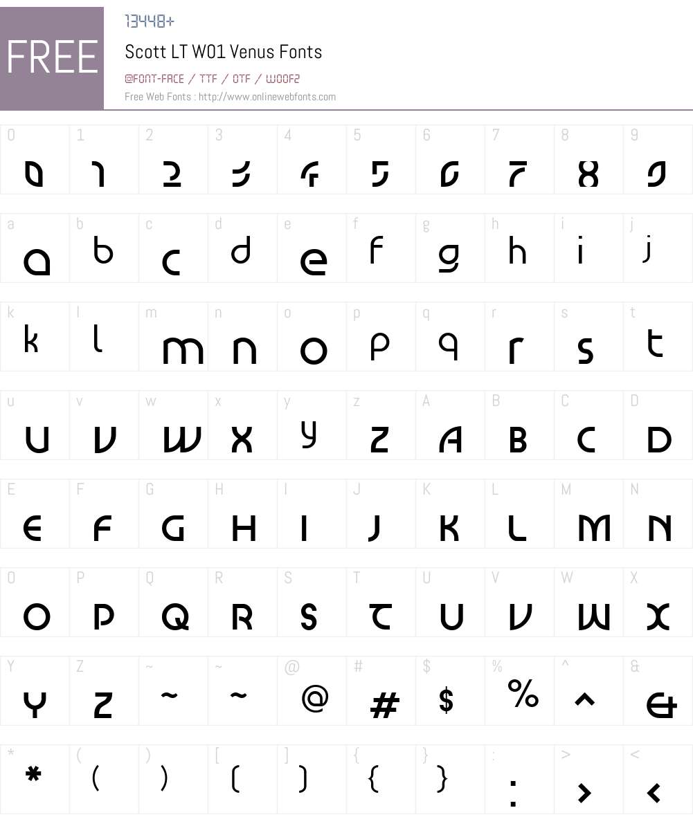 ScottLTW01-Venus Font Screenshots