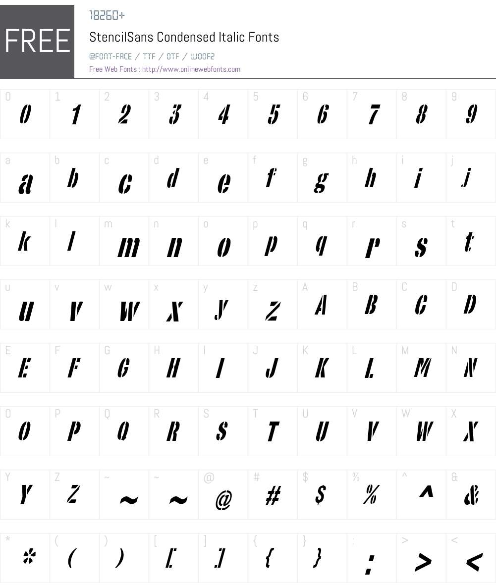 StencilSans Condensed Font Screenshots