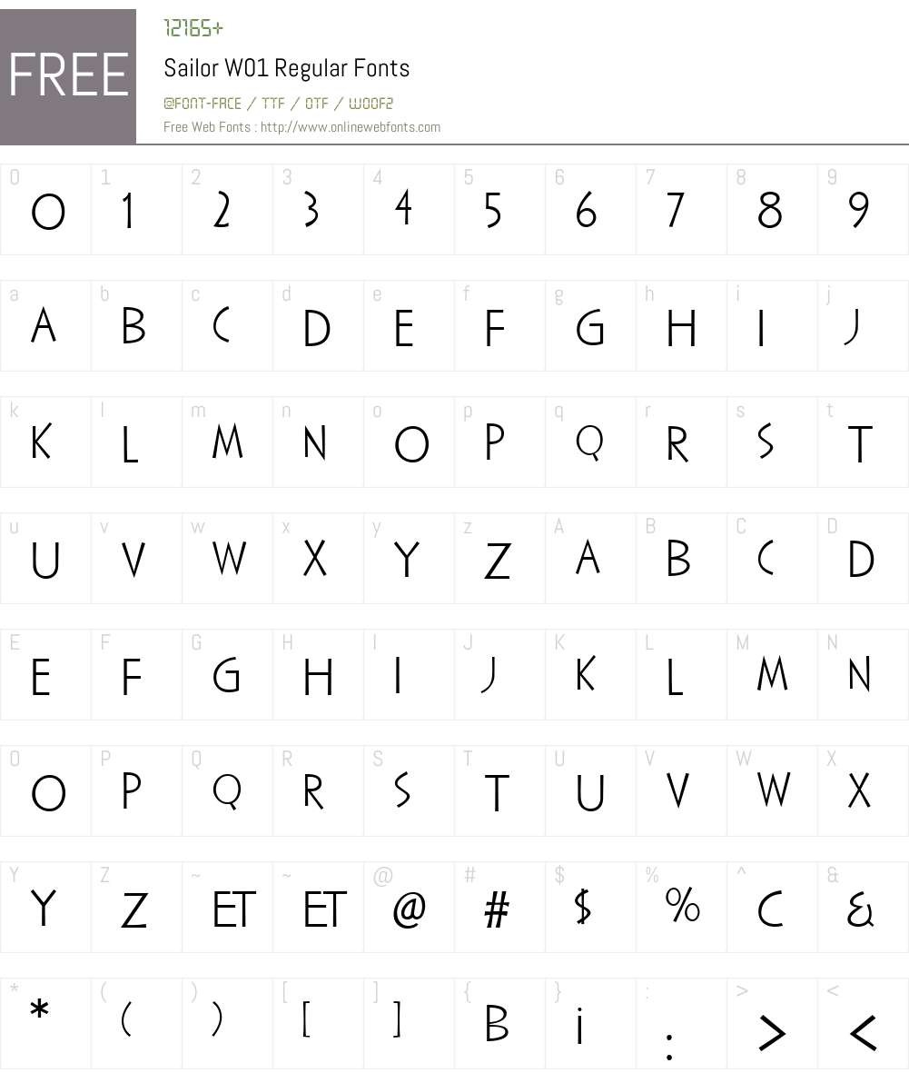 SailorW01-Regular Font Screenshots