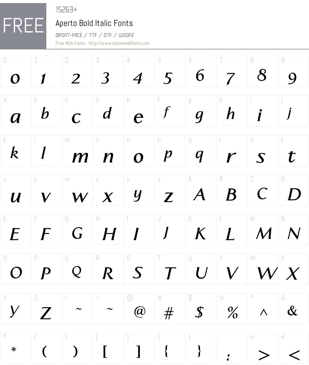 Aperto Font Screenshots