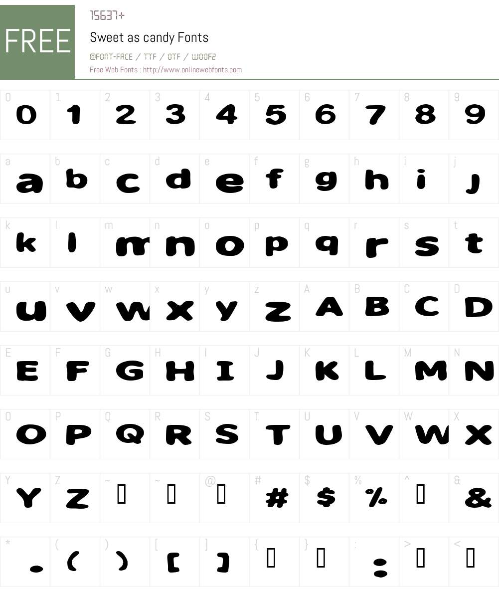 Sweet as candy Font Screenshots