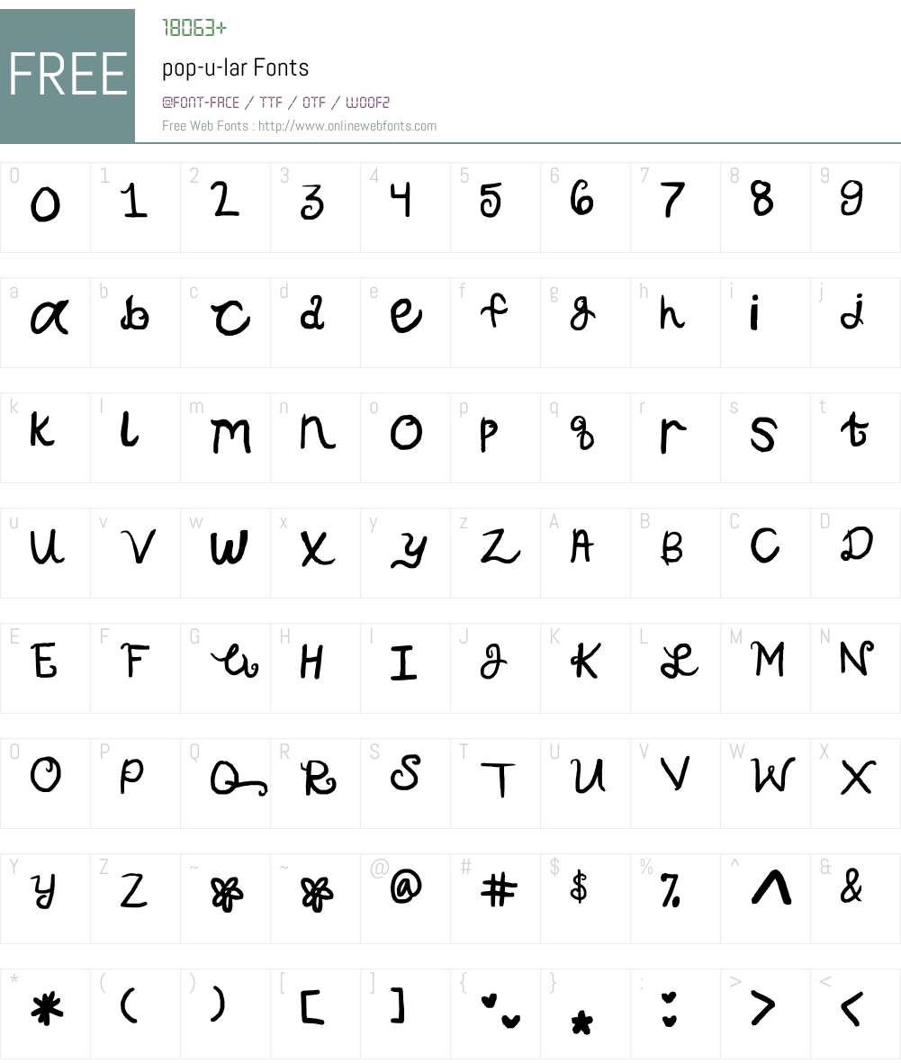 pop-u-lar Font Screenshots