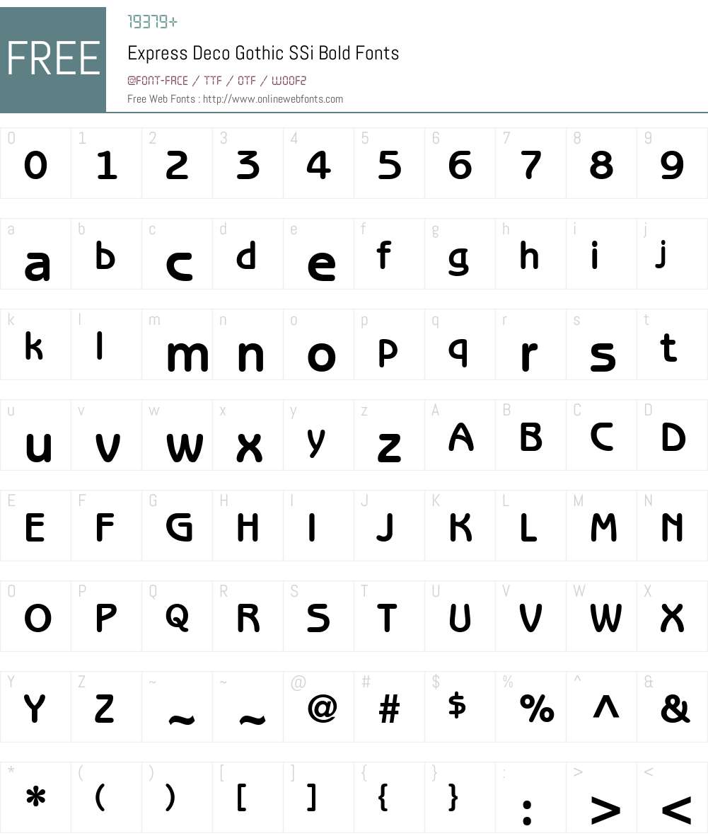 Express Deco Gothic SSi Font Screenshots