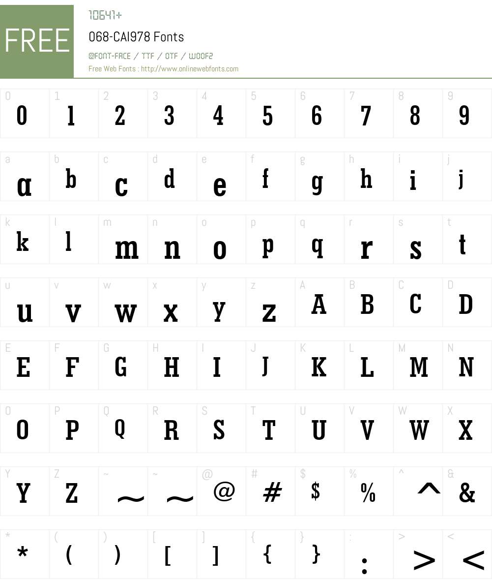 068-CAI978 Font Screenshots