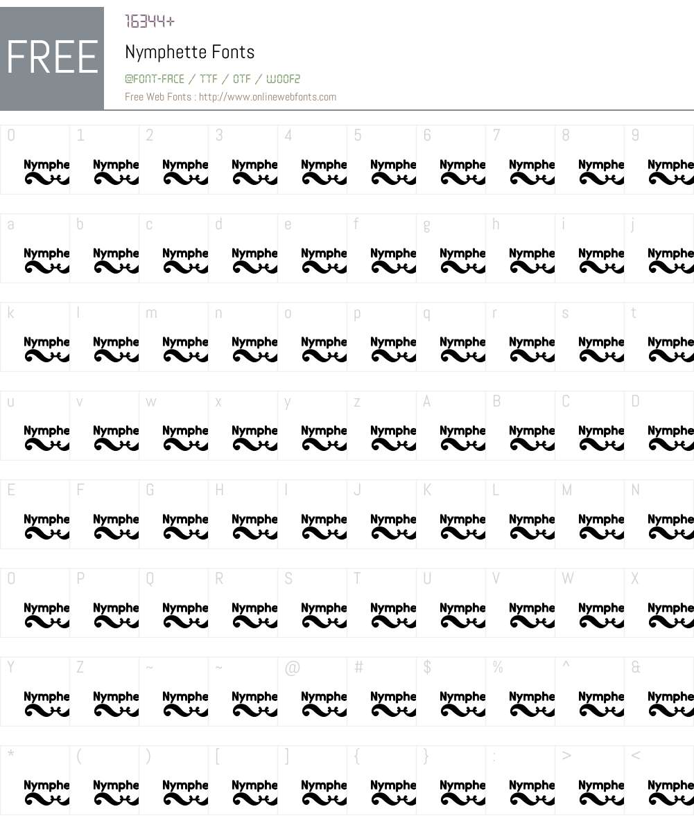 Nymphette Font Screenshots