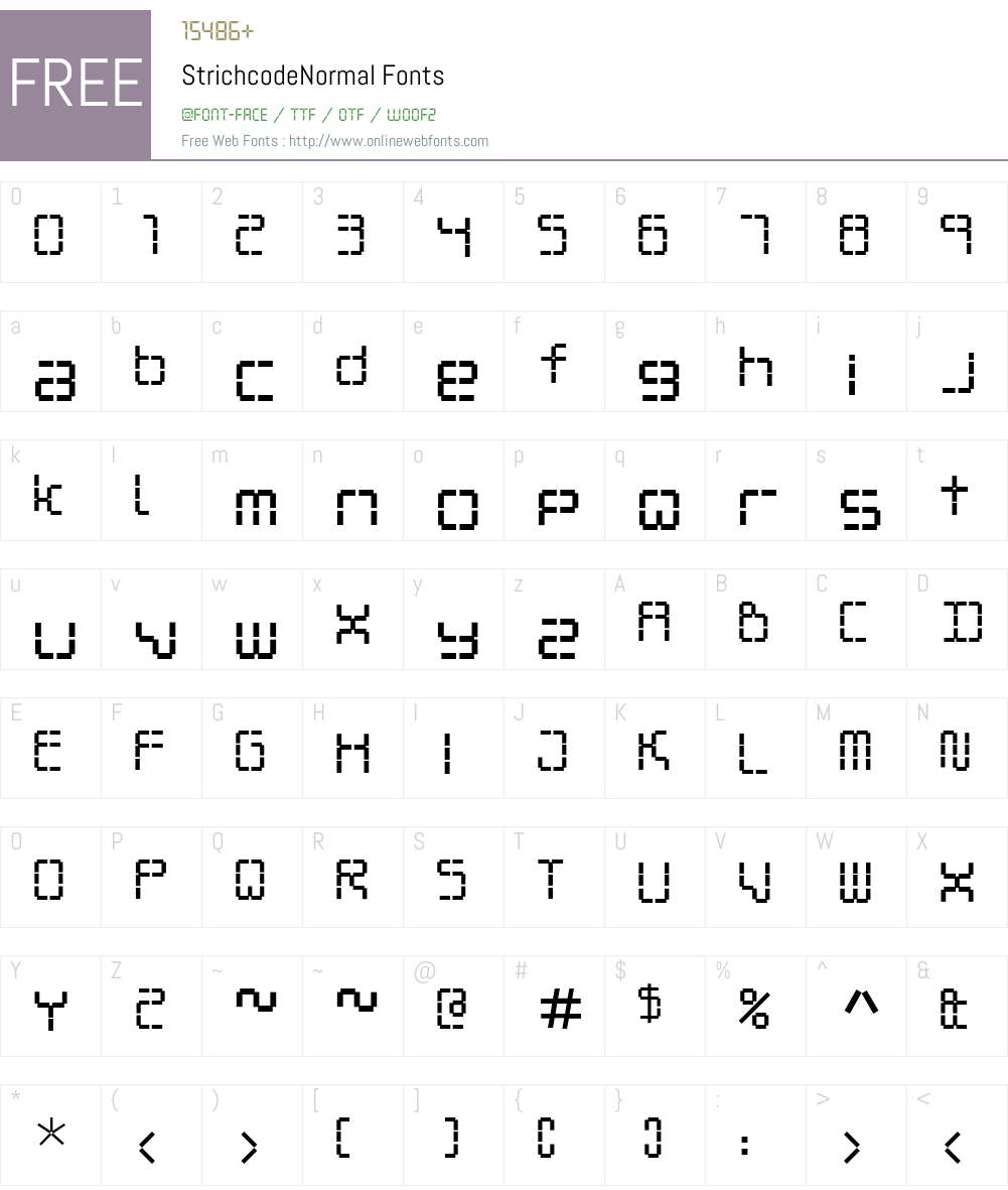 StrichcodeNormal Font Screenshots