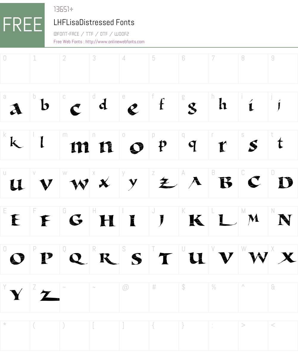 LHFLisaDistressed Font Screenshots