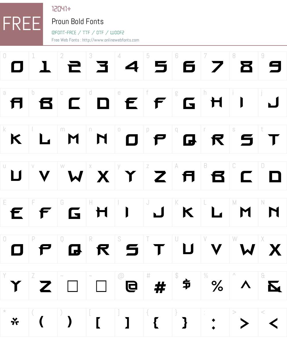 Proun Font Screenshots